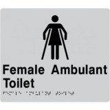 Best Buy FAT-SILVER Female Ambulant Toilet Braille Sign Silver