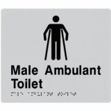 Best Buy MAT-SILVER Male Ambulant Toilet Braille Sign Silver