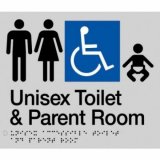 Best Buy MFDTP-SILVER Unisex Accessible Toilet and Parent Room Braille Sign