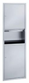 Bradley 238 Combo Paper Towel and Waste Receptacle 30L Semi Recessed Satin Stainless Steel