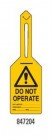 Brady 847204 Warning Do not Operate Lockout Tagout Black/Yellow Pack of 25