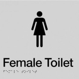 Best Buy FT-SILVER Female Toilet Braille Sign Silver