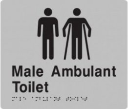 Best Buy MMAT-Silver Male Toilet and Male Ambulant Braille Toilet Sign Silver
