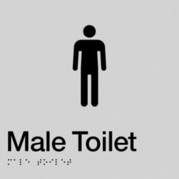 Best Buy MT-SILVER Male Toilet Braille Sign Silver