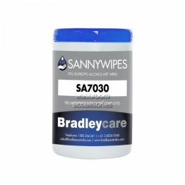 Bradleycare Sannywipe SA7030 Antibacterial Wipes Alcohol-Based Single Canister