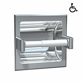 JD MacDonald 10-7402-HBSM Single Toilet Roll Holder, Hooded Bright Stainless Steel Surface Mount