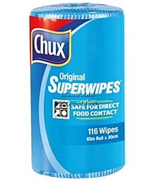Chux 9316B Superwipes Cloth Roll Original Blue ( Carton x 4 Rolls )
