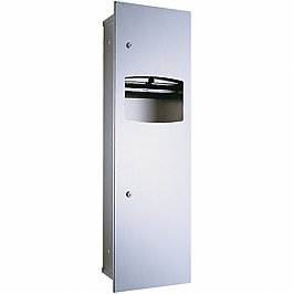Bradley Contemporary 2237 Combo Paper Towel Dispenser and Waste Bin 22L Recessed