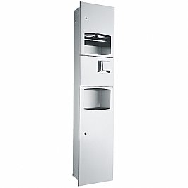 Bradley Contemporary 2937A 3-in-1 Combo Unit, Paper Dispenser, Hand Dryer and 25L Bin Recessed