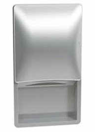 Bradley Diplomat 2A09-10 Paper Towel Dispenser Curved Semi-Recessed Satin Stainless Steel