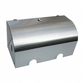 Metlam ML835 Double Toilet Roll Holder Lockable Hooded satin Stainless Steel