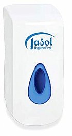 Jasol Brightwell 4018291 Manual Push Soap Dispenser White and Blue