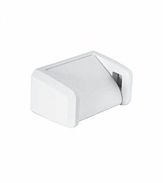 Bradley 5044 Single Toilet Roll Holder, Hooded White ABS Plastic
