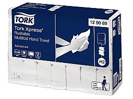Tork H2 Xpress 129089 Hand Towel Multifold Flushable (Carton 21 Packs)