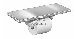 Bradley 5262 Single Toilet Roll Holder With Shelf Stainless Steel