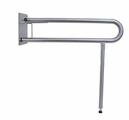 Bradley  832-101-Q6-AT-51 Bariatric Drop Down Grab Rail with Supporting Leg With Toilet Roll Holder