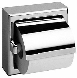 Bobrick B6699 Single Toilet Roll Dispenser with Hood Bright Polished Stainless Steel