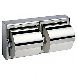 Bobrick B6999 Double Toilet Tissue Dispenser with Hood, Polished Stainless Steel