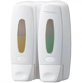 Bradley 6153 Dual Soap Dispenser, 2 x 360mL White Plastic