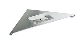 Bradley Shower 7590 Corner Shelf with Soap Dish Stainless Steel