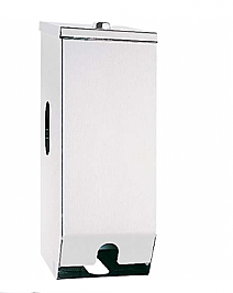 Bradley 5442-33  Dual Toilet Roll Dispenser, Lockable White Powdercoat
