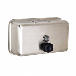 Metlam ML600BS Soap Dispenser Horizontal 1.2L, Black Button Stainless Steel Horizontal