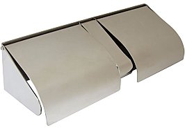 Metlam ML271 Double Toilet Roll Holder Lockable and Hooded Polished Stainless Steel