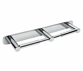 Bradley Regent R023-BP Double Toilet Roll Holder With Backplate Polished Stainless Steel