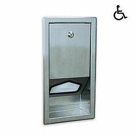JD MacDonald SSLD Baby Change Table Liner Dispenser Recessed Satin Stainless Steel