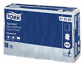 Tork H2 Xpress 312285 Hand Towel Slimline Universal Blue (Carton 21 packs)