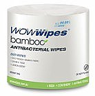 WOW Wipes WBC Bamboo Fabric Antibacterial Wipes, 3200 Sheets Carton (4 Rolls)