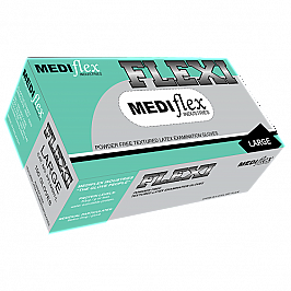 Mediflex PFLMSHM Disposable Gloves Medium Powder Free Latex Carton (10 Boxes)