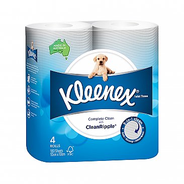 Kleenex Complete Clean 98130 Toilet Tissue 180 Sheets, Carton (60 Rolls)