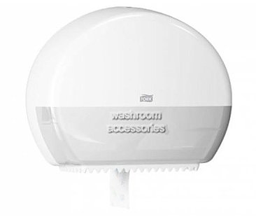 Tork T2 Elevation 555000 Jumbo Toilet Paper Dispenser Mini White Plastic