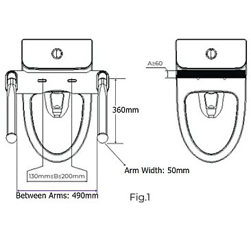 Avail Design Liberty S01SA Toilet Support Arms