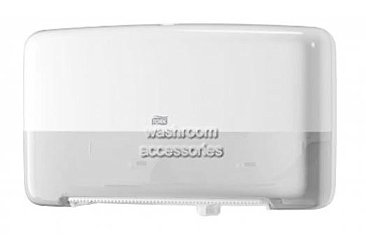 Tork T2 555500 Toilet Paper Dispenser Twin Mini White Plastic