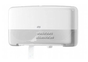 Tork T2 555500 Toilet Paper Dispenser Twin Mini White Plastic