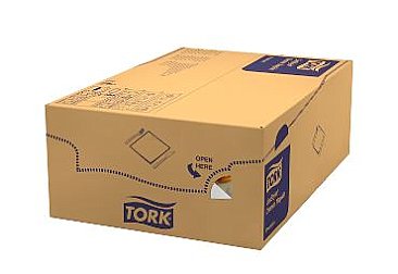 Tork LinStyle 478145 Dinner Napkin White 1/8 Fold White (Carton 12 Packs)