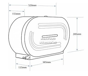 Bradley 5425-MB Double Jumbo Toilet Roll Dispenser Matte Black Stainless Steel