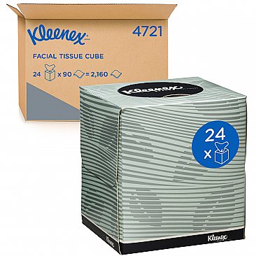 Kleenex 4721 Facial Tissues 90 Sheet 2ply, Carton (24 Packs)