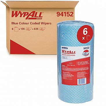 Wypall Colour-Coded Multipurpose Wipers, 106 Wipers