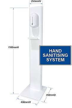 Bradley CleanHands 68010 Soap and Sanitiser Dispenser Stand with Drip Tray