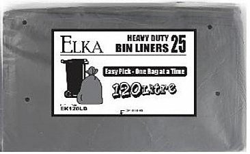 Best Buy ELKA Heavy Duty Garbage Bags 120L Black Carton (200 Liners)