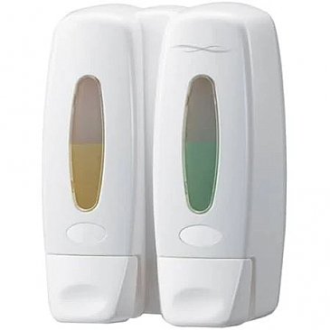 Bradley 6153 Dual Soap Dispenser, 2 x 360mL White Plastic