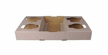 Castaway 4 Cup Carry Tray Brown Carton of 100