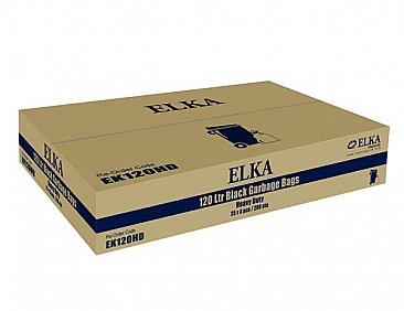 Best Buy ELKA Heavy Duty Garbage Bags 120L Black Carton (200 Liners)