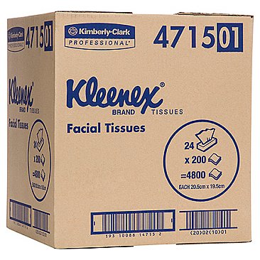 Kimberly Clark Kleenex KC4715 Facial Tissues 200 Sheet