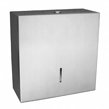 Metlam ML842 Jumbo Toilet Roll Dispenser Single Square Design Satin Stainless Steel