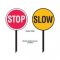 Brady B833899 Stop Slow Traffic Paddle Red/Yellow 1.8m Handle