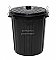 Edco 19192 Plastic Garbage Bin With Lid 55L Black
